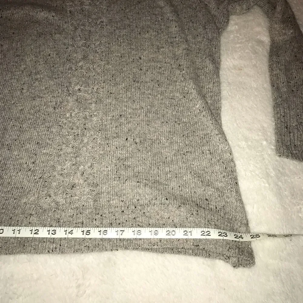: : TORRID taupe marled keyhole cable knit sweater with thumb holes : :